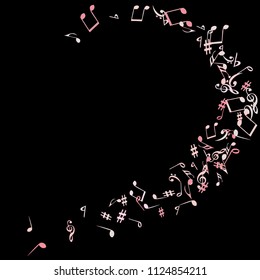 Musical Signs. Modern Background with Notes. Vector Element for Musical Poster, Banner, Advertising, Card. Minimalistic Simple Background.
