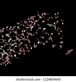 Musical Signs. Modern Background with Notes. Vector Element for Musical Poster, Banner, Advertising, Card. Minimalistic Simple Background.
