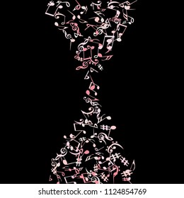 Musical Signs. Modern Background with Notes. Vector Element for Musical Poster, Banner, Advertising, Card. Minimalistic Simple Background.

