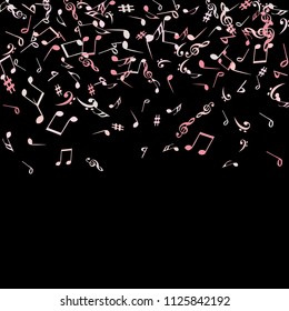 Musical Signs. Modern Background with Notes. Vector Element for Musical Poster, Banner, Advertising, Card. Minimalistic Simple Background.
