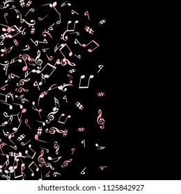 Musical Signs. Modern Background with Notes. Vector Element for Musical Poster, Banner, Advertising, Card. Minimalistic Simple Background.
