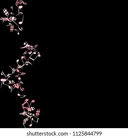 Musical Signs. Modern Background with Notes. Vector Element for Musical Poster, Banner, Advertising, Card. Minimalistic Simple Background.
