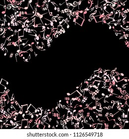 Musical Signs. Modern Background with Notes. Vector Element for Musical Poster, Banner, Advertising, Card. Minimalistic Simple Background.

