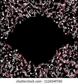 Musical Signs. Modern Background with Notes. Vector Element for Musical Poster, Banner, Advertising, Card. Minimalistic Simple Background.
