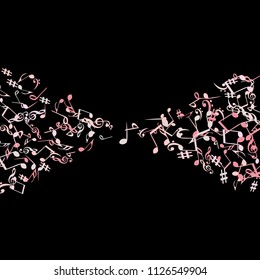 Musical Signs. Modern Background with Notes. Vector Element for Musical Poster, Banner, Advertising, Card. Minimalistic Simple Background.
