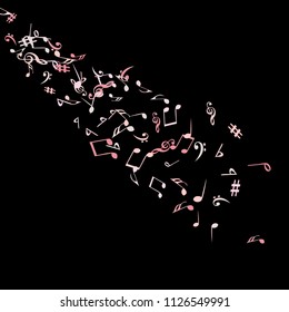 Musical Signs. Modern Background with Notes. Vector Element for Musical Poster, Banner, Advertising, Card. Minimalistic Simple Background.

