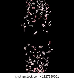 Musical Signs. Modern Background with Notes. Vector Element for Musical Poster, Banner, Advertising, Card. Minimalistic Simple Background.
