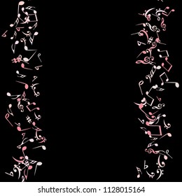 Musical Signs. Modern Background with Notes. Vector Element for Musical Poster, Banner, Advertising, Card. Minimalistic Simple Background.
