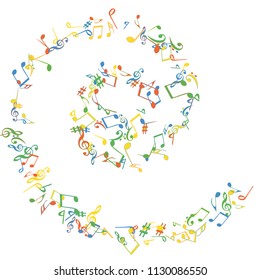 Musical Signs. Modern Background with Notes. Vector Element for Musical Poster, Banner, Advertising, Card. Minimalistic Simple Background.
