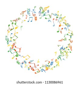 Musical Signs. Modern Background with Notes. Vector Element for Musical Poster, Banner, Advertising, Card. Minimalistic Simple Background.
