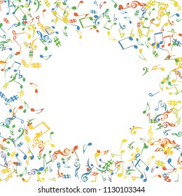 Musical Signs. Modern Background with Notes. Vector Element for Musical Poster, Banner, Advertising, Card. Minimalistic Simple Background.
