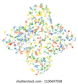 Musical Signs. Modern Background with Notes. Vector Element for Musical Poster, Banner, Advertising, Card. Minimalistic Simple Background.
