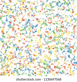 Musical Signs. Modern Background with Notes. Vector Element for Musical Poster, Banner, Advertising, Card. Minimalistic Simple Background.
