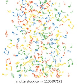 Musical Signs. Modern Background with Notes. Vector Element for Musical Poster, Banner, Advertising, Card. Minimalistic Simple Background.
