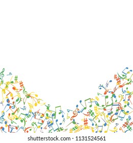 Musical Signs. Modern Background with Notes. Vector Element for Musical Poster, Banner, Advertising, Card. Minimalistic Simple Background.
