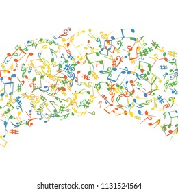 Musical Signs. Modern Background with Notes. Vector Element for Musical Poster, Banner, Advertising, Card. Minimalistic Simple Background.
