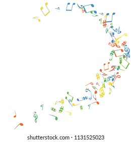Musical Signs. Modern Background with Notes. Vector Element for Musical Poster, Banner, Advertising, Card. Minimalistic Simple Background.
