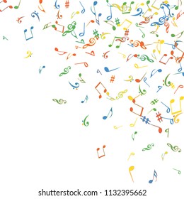 Musical Signs. Modern Background with Notes. Vector Element for Musical Poster, Banner, Advertising, Card. Minimalistic Simple Background.
