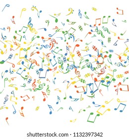 Musical Signs. Modern Background with Notes. Vector Element for Musical Poster, Banner, Advertising, Card. Minimalistic Simple Background.
