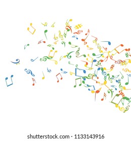 Musical Signs. Modern Background with Notes. Vector Element for Musical Poster, Banner, Advertising, Card. Minimalistic Simple Background.
