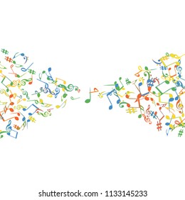 Musical Signs. Modern Background with Notes. Vector Element for Musical Poster, Banner, Advertising, Card. Minimalistic Simple Background.
