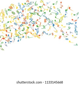 Musical Signs. Modern Background with Notes. Vector Element for Musical Poster, Banner, Advertising, Card. Minimalistic Simple Background.
