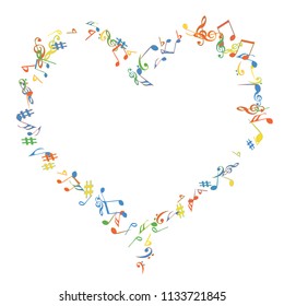 Musical Signs. Modern Background with Notes. Vector Element for Musical Poster, Banner, Advertising, Card. Minimalistic Simple Background.
