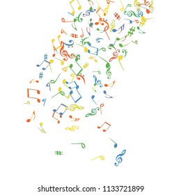 Musical Signs. Modern Background with Notes. Vector Element for Musical Poster, Banner, Advertising, Card. Minimalistic Simple Background.
