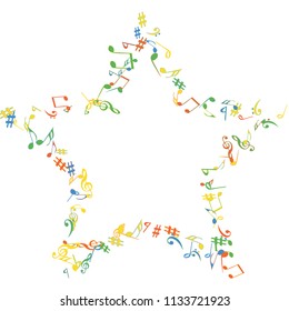 Musical Signs. Modern Background with Notes. Vector Element for Musical Poster, Banner, Advertising, Card. Minimalistic Simple Background.
