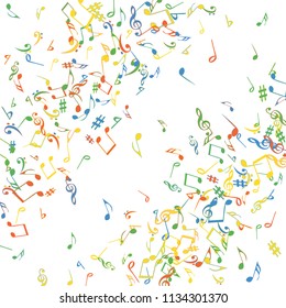 Musical Signs. Modern Background with Notes. Vector Element for Musical Poster, Banner, Advertising, Card. Minimalistic Simple Background.
