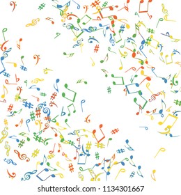 Musical Signs. Modern Background with Notes. Vector Element for Musical Poster, Banner, Advertising, Card. Minimalistic Simple Background.
