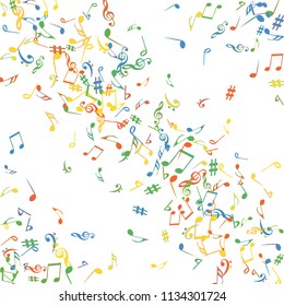 Musical Signs. Modern Background with Notes. Vector Element for Musical Poster, Banner, Advertising, Card. Minimalistic Simple Background.
