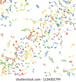 Musical Signs. Modern Background with Notes. Vector Element for Musical Poster, Banner, Advertising, Card. Minimalistic Simple Background.
