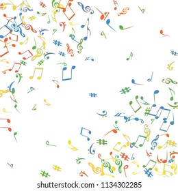 Musical Signs. Modern Background with Notes. Vector Element for Musical Poster, Banner, Advertising, Card. Minimalistic Simple Background.
