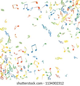 Musical Signs. Modern Background with Notes. Vector Element for Musical Poster, Banner, Advertising, Card. Minimalistic Simple Background.
