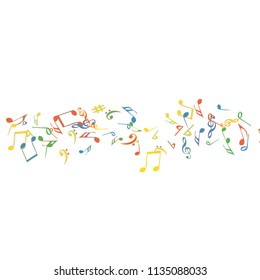 Musical Signs. Modern Background with Notes. Vector Element for Musical Poster, Banner, Advertising, Card. Minimalistic Simple Background.
