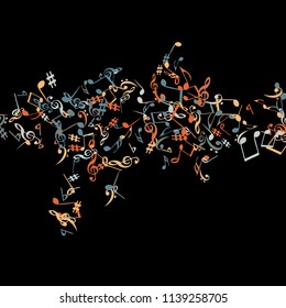 Musical Signs. Modern Background with Notes. Vector Element for Musical Poster, Banner, Advertising, Card. Minimalistic Simple Background.
