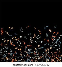Musical Signs. Modern Background with Notes. Vector Element for Musical Poster, Banner, Advertising, Card. Minimalistic Simple Background.
