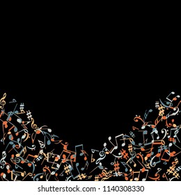 Musical Signs. Modern Background with Notes. Vector Element for Musical Poster, Banner, Advertising, Card. Minimalistic Simple Background.
