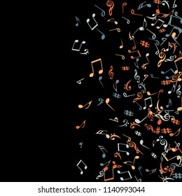 Musical Signs. Modern Background with Notes. Vector Element for Musical Poster, Banner, Advertising, Card. Minimalistic Simple Background.

