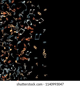 Musical Signs. Modern Background with Notes. Vector Element for Musical Poster, Banner, Advertising, Card. Minimalistic Simple Background.
