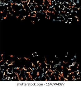 Musical Signs. Modern Background with Notes. Vector Element for Musical Poster, Banner, Advertising, Card. Minimalistic Simple Background.
