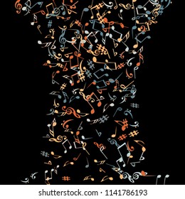 Musical Signs. Modern Background with Notes. Vector Element for Musical Poster, Banner, Advertising, Card. Minimalistic Simple Background.
