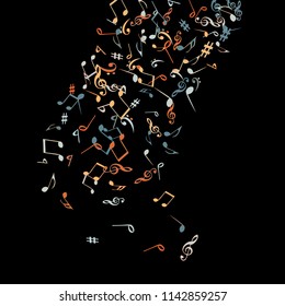Musical Signs. Modern Background with Notes. Vector Element for Musical Poster, Banner, Advertising, Card. Minimalistic Simple Background.
