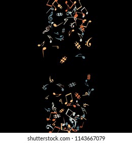 Musical Signs. Modern Background with Notes. Vector Element for Musical Poster, Banner, Advertising, Card. Minimalistic Simple Background.

