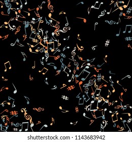 Musical Signs. Modern Background with Notes. Vector Element for Musical Poster, Banner, Advertising, Card. Minimalistic Simple Background.
