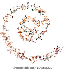 Musical Signs. Modern Background with Notes. Vector Element for Musical Poster, Banner, Advertising, Card. Minimalistic Simple Background.
