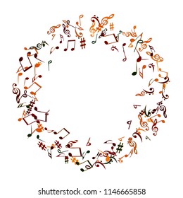 Musical Signs. Modern Background with Notes. Vector Element for Musical Poster, Banner, Advertising, Card. Minimalistic Simple Background.
