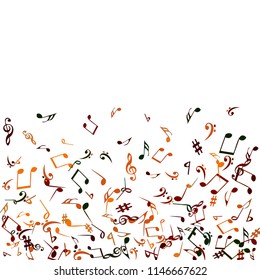 Musical Signs. Modern Background with Notes. Vector Element for Musical Poster, Banner, Advertising, Card. Minimalistic Simple Background.
