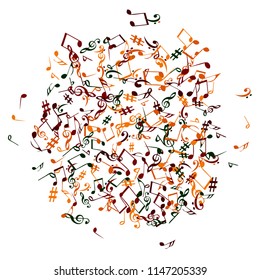 Musical Signs. Modern Background with Notes. Vector Element for Musical Poster, Banner, Advertising, Card. Minimalistic Simple Background.
